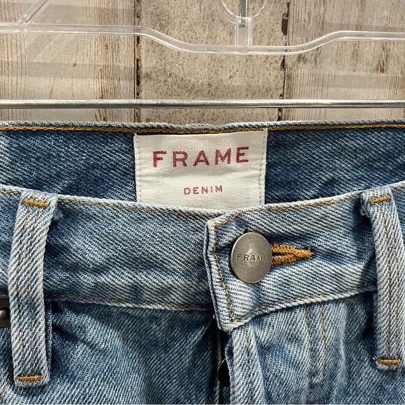 Frame Denim Le Original Short Rigid Re-Release Distressed Button Fly Size 25 - Picture 2 of 10